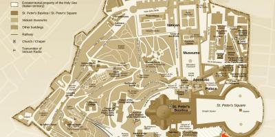 Kaart van de opgravingen office Vaticaanstad