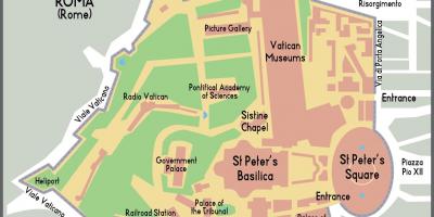Kaart van het Vaticaan ingang 