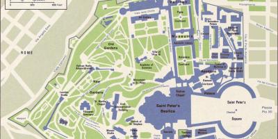 Kaart van Vaticaanstad en de omgeving